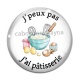 Cabochon Verre - j'peux pas j'ai pâtisserie