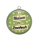 Pendentif Cabochon Argent - la maison du bonheur