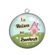 Pendentif Cabochon Argent - la maison du bonheur