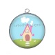 Pendentif Cabochon Argent - clés de maison