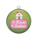 Pendentif Cabochon Argent - la maison du bonheur