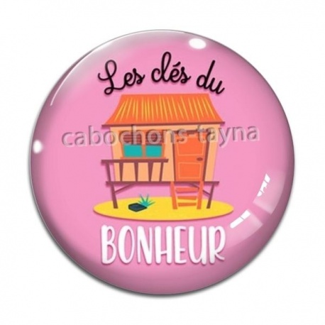Cabochon Verre - les clés du bonheur