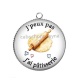 Pendentif Cabochon Argent - j'peux pas j'ai pâtisserie