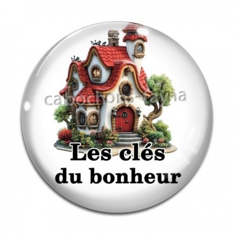 Cabochon Verre - les clés du bonheur