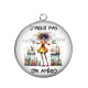 Pendentif Cabochon Argent - j'peux pas j'ai apéro