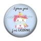 Cabochon Résine - j'peux pas j'ai licorne