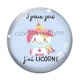 Cabochon Verre - j'peux pas j'ai licorne