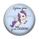 Cabochon Résine - j'peux pas j'ai licorne