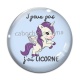 Cabochon Verre - j'peux pas j'ai licorne