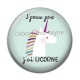 Cabochon Résine - j'peux pas j'ai licorne