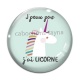 Cabochon Verre - j'peux pas j'ai licorne