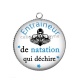 Pendentif Cabochon Argent - entraineur de natation qui déchire