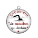 Pendentif Cabochon Argent - entraineur de natation