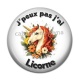 Cabochon Résine - j'peux pas j'ai licorne