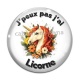 Cabochon Verre - j'peux pas j'ai licorne
