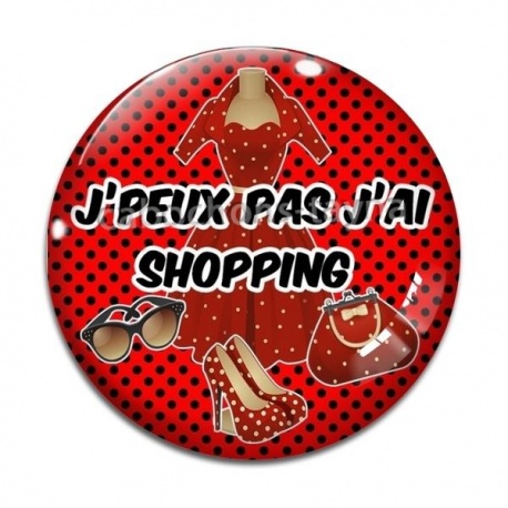 Cabochon Verre - j'peux pas j'ai shopping