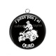 Pendentif Cabochon Argent - j'peux pas j'ai quad