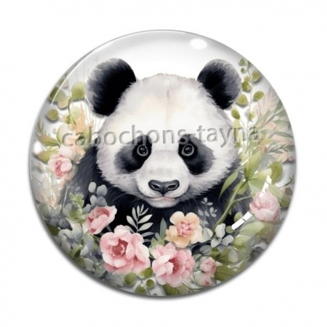 Cabochon Verre - panda