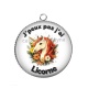 Pendentif Cabochon Argent - j'peux pas j'ai licorne