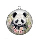 Pendentif Cabochon Argent - panda