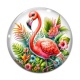 Cabochon Verre - flamand rose