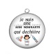 Pendentif Cabochon Argent -  je suis une aide soignante qui déchire