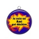 Pendentif Cabochon Argent - Je suis un ami qui déchire
