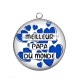 Pendentif Cabochon Argent - meilleur papa du monde