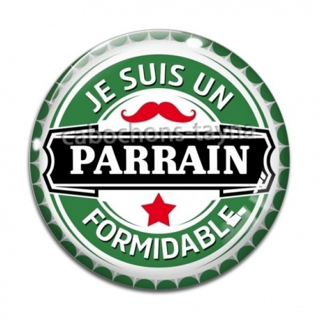 Cabochon Verre - je suis un parrain formidable