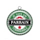 Pendentif Cabochon Argent - je suis un parrain formidable