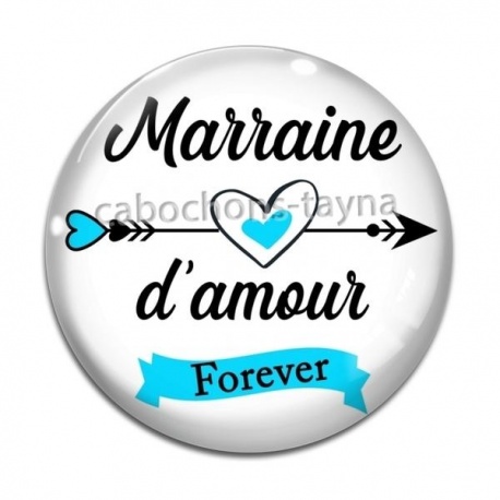 Cabochon Verre - marrainer d'amour forever
