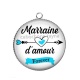Pendentif Cabochon Argent - marrainer d'amour forever