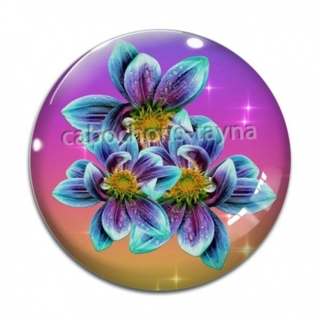 Cabochon Verre - fleur
