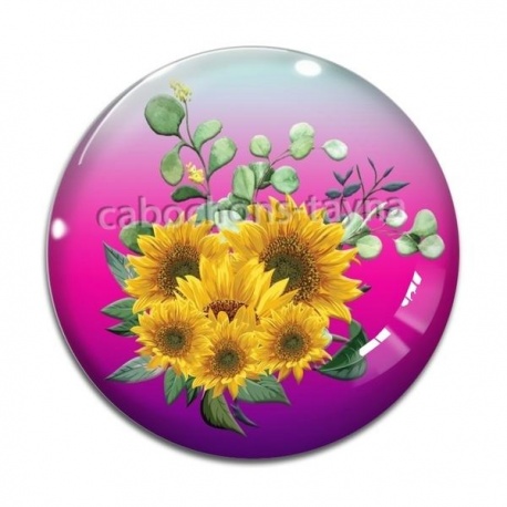 Cabochon Verre - tournesol