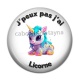 Cabochon Résine - j'peux pas j'ai licorne