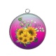 Pendentif Cabochon Argent - tournesol