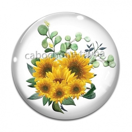 Cabochon Verre - tournesol