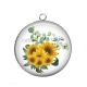 Pendentif Cabochon Argent - tournesol