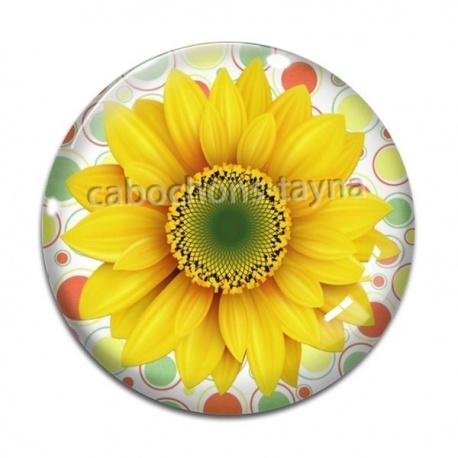 Cabochon Verre - tournesol