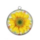 Pendentif Cabochon Argent - tournesol