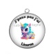 Pendentif Cabochon Argent - j'peux pas j'ai licorne