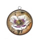 Pendentif Cabochon Argent - coquelicot