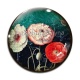 Cabochon Verre - coquelicot