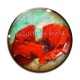 Cabochon Verre - coquelicot