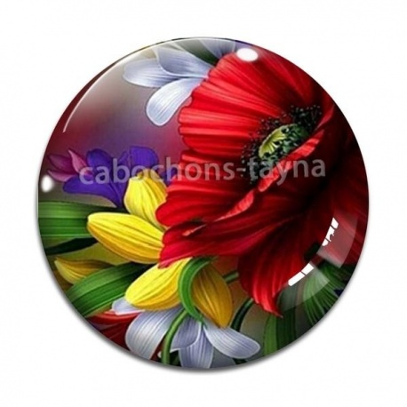 Cabochon Verre - fleur