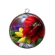 Pendentif Cabochon Argent - fleur