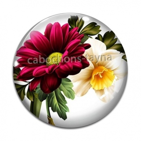 Cabochon Verre - fleur