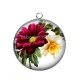 Pendentif Cabochon Argent - fleur