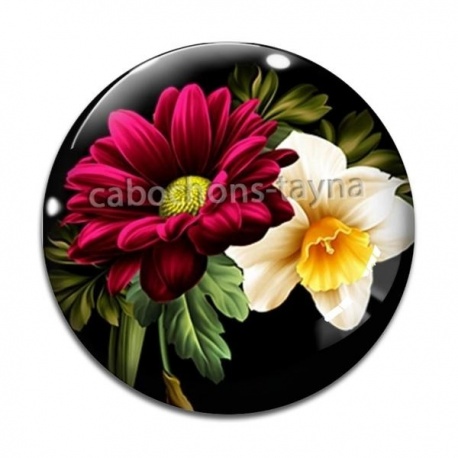 Cabochon Verre - fleur