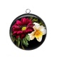 Pendentif Cabochon Argent - fleur